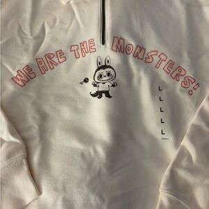 Uniqlo x Labubu collab half zip sweater in cream size L women’s